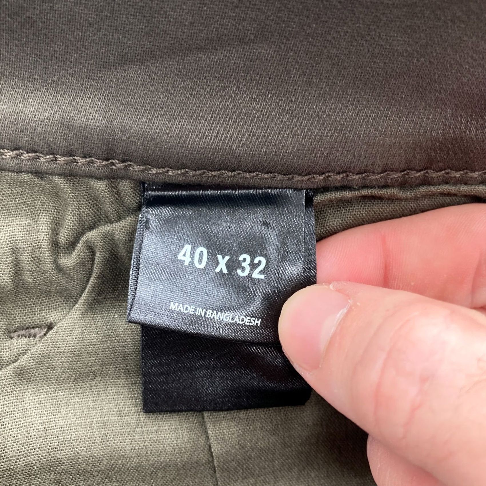 Express Express Pants Mens 40x32 Slim Straight Leg Olive Green 5-Pocket Chino Stretch Preppy Size US 40 / EU 56 - 5 Thumbnail