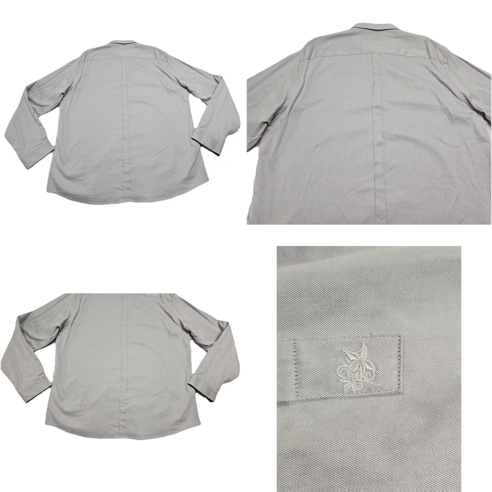 Vintage Stone Rose Gray Slim Fit Stretch Dress Shirt Contrast Collar Tailored 6/Small Size 36R - 8 Thumbnail