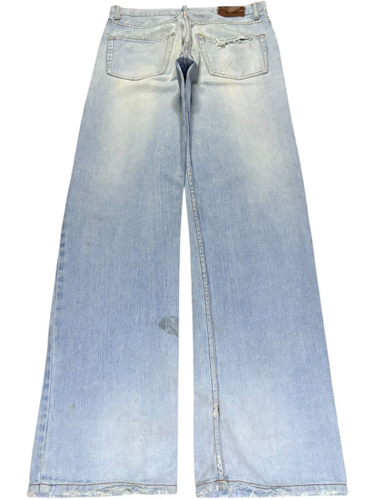 Japanese Brand SALES🔥Vintage Japanese Light Wash Distressed Loose Jeans Size US 31 - 2 Thumbnail