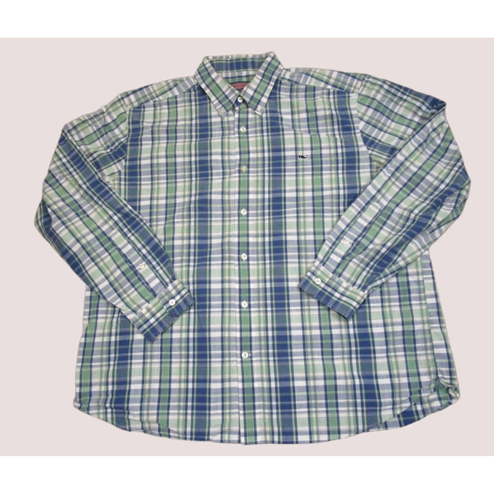 Vineyard Vines Vineyard Vines Shirt Men XL Blue Plaid Long Sleeve Button-Up Collared Casual Targeted Keywords: Collegiate Whale Size US XL / EU 56 / 4 - 1 Thumbnail