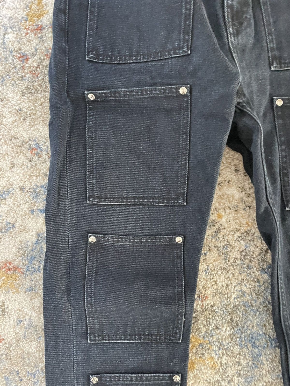 Vintage Lourdes Cargo Jeans in Midnight Blue Size US 29 - 3 Thumbnail