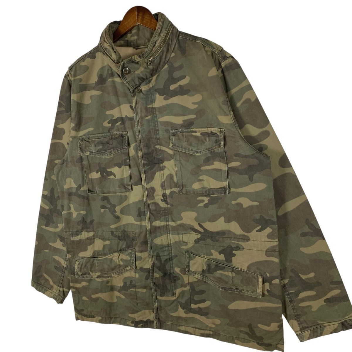 If Six Was Nine Vintage RARE Gap Camouflage Military Field Jacket Hoodie Size US L / EU 52-54 / 3 - 3 Thumbnail