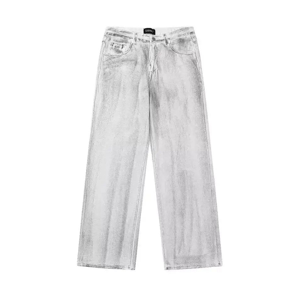 Japanese Brand Retro floor mopping dirty white casual jeans Size US 32 / EU 48 - 6 Thumbnail