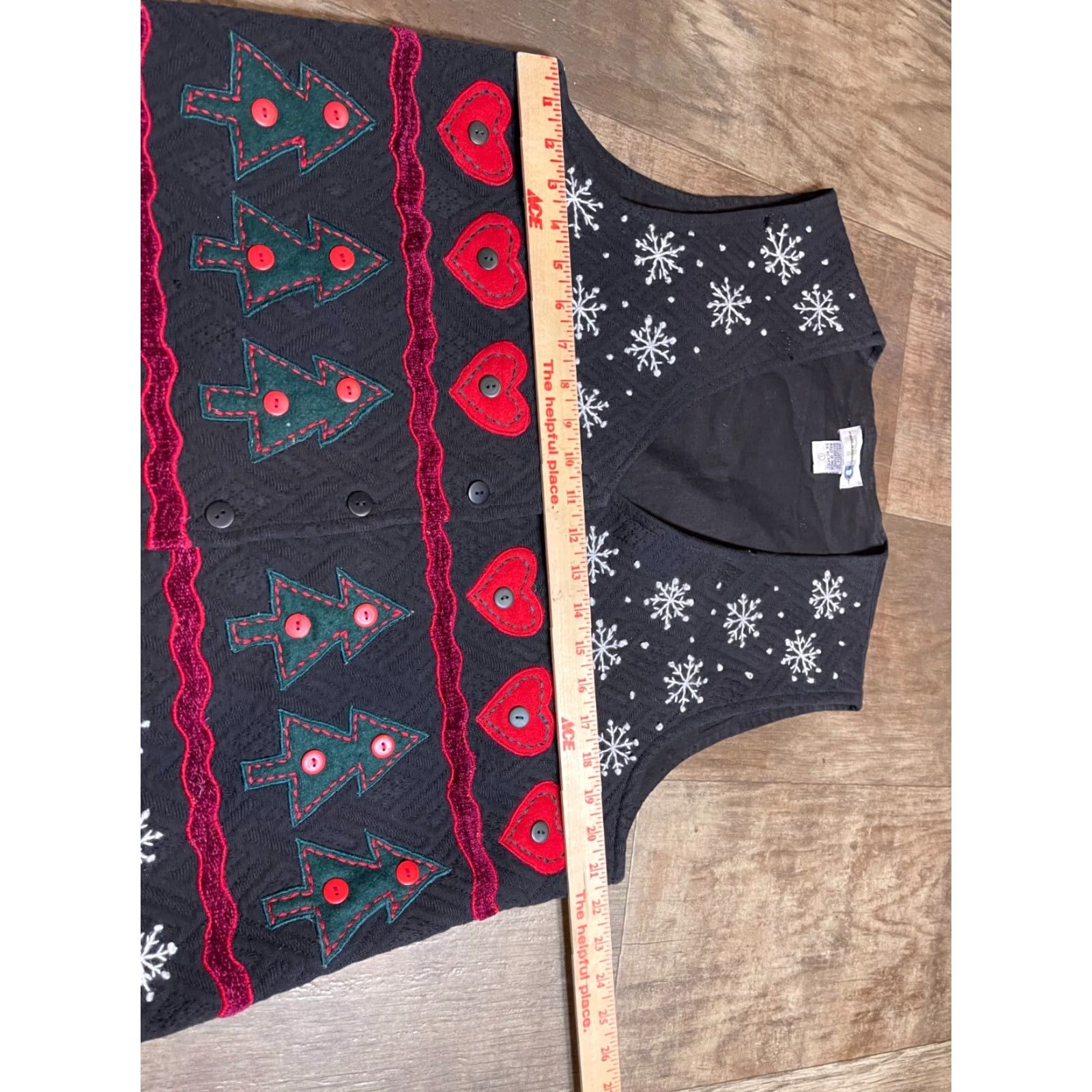 Vintage VINTAGE Paul Harris Design Ugly Christmas Sweater Vest Womens Large L Black Embordered Size L / US 10 / IT 46 - 3 Thumbnail