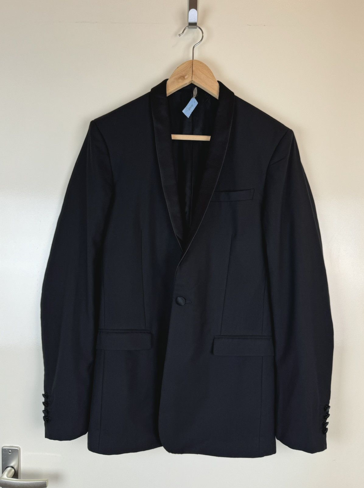 Dior Dior unisex black wool blazer tuxedo jacket one button IT46 Size 46R - 1 Thumbnail