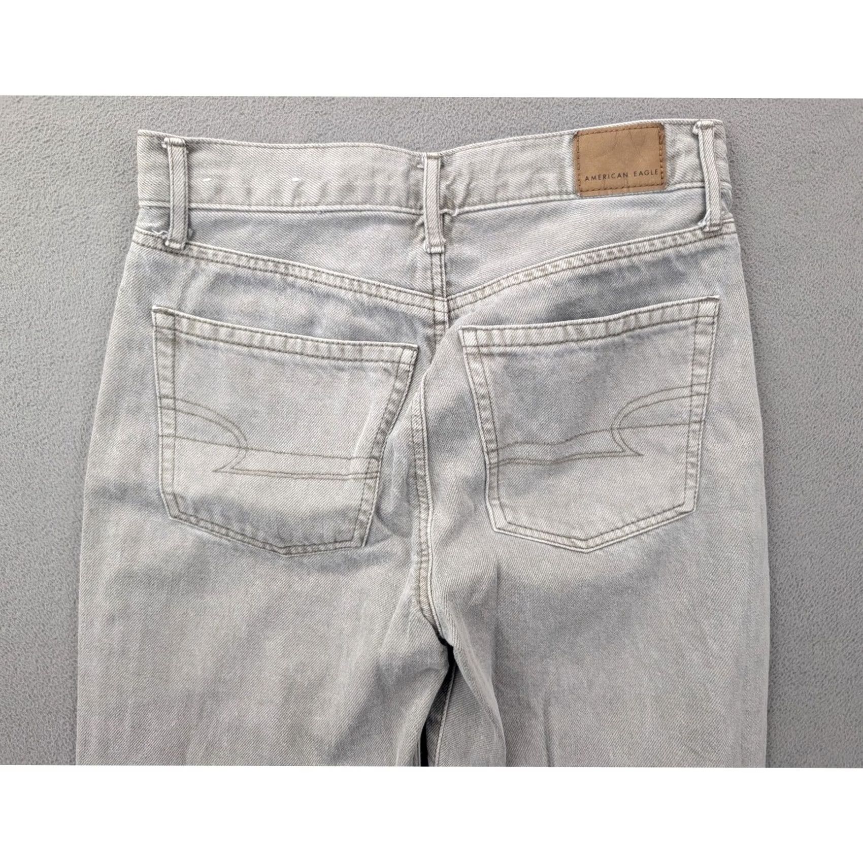 Vintage American Eagle Womens Gray Denim Wide-Leg Cropped Button Fly Jeans Size 0 Size 25" / US 0 / IT 36 - 7 Thumbnail