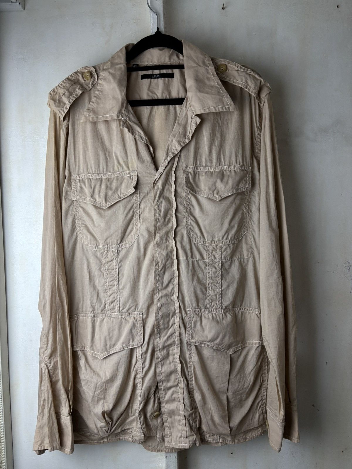 Gucci Vintage Gucci Military Lightweight Jacket Size M / US 6-8 / IT 42-44 - 1 Thumbnail