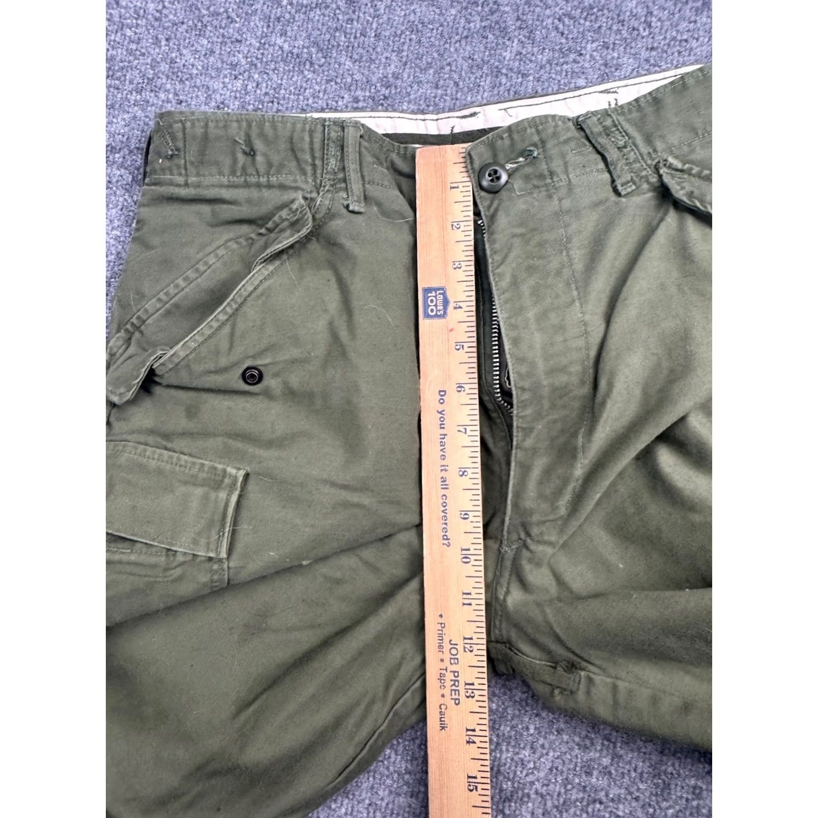 Vintage VINTAGE Winfield M-65 Army 70s Military Trousers Men 33x28 Green Canvas Cargo Pants Mens Green Cargo Ankle Cinch Inseam 28 Regular Waist 33 Size US 33 - 4 Thumbnail