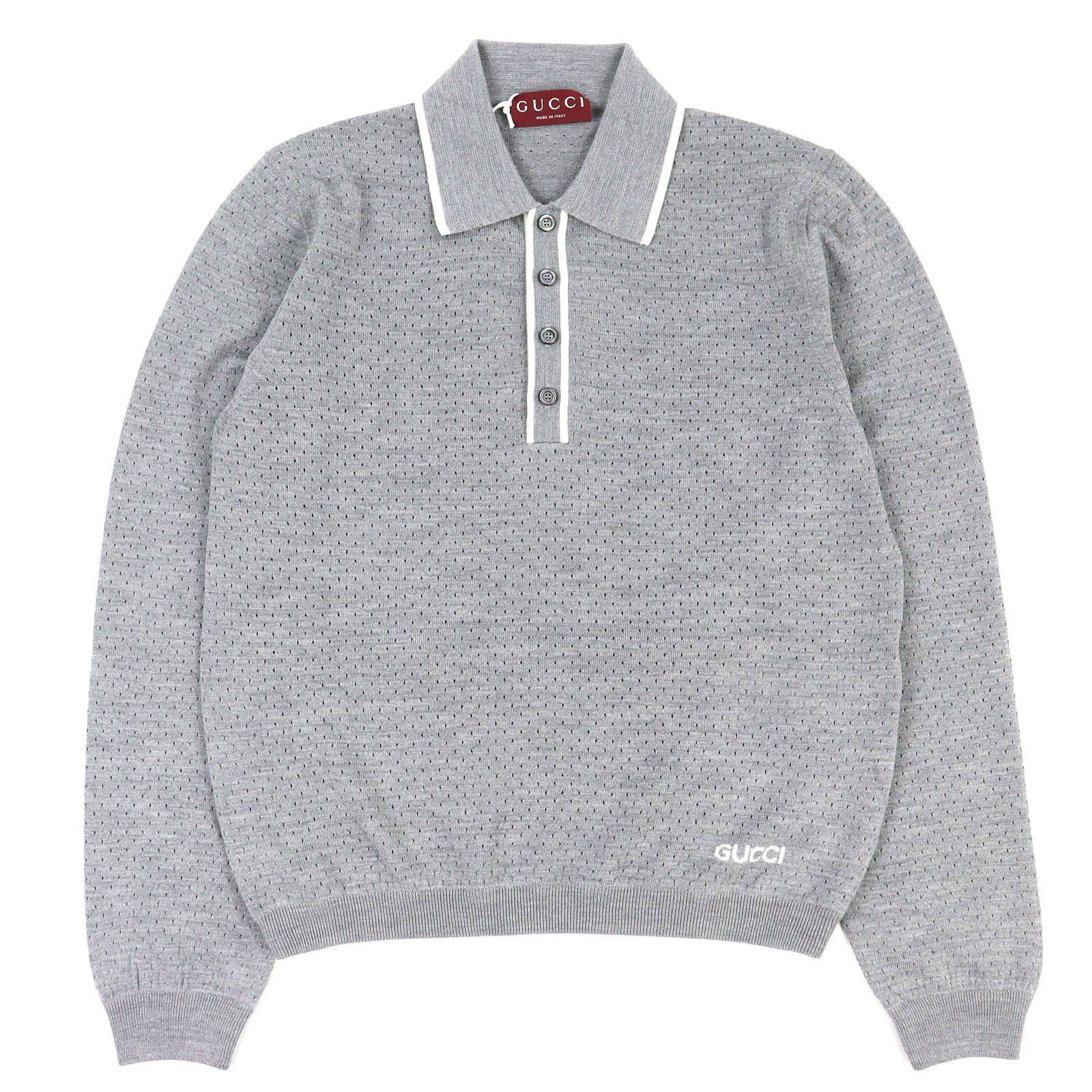 Gucci Gucci Gucci Wool Knit Long Sleeve Polo Shirt Textile Tops DUTY FREE for USA Size ONE SIZE - 1 Thumbnail