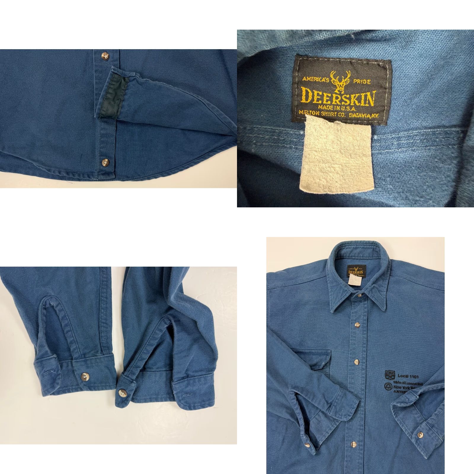 Vintage VINTAGE Deerskin Shirt Chamois Flannel Shirt Men L Blue Heavyweight Pockets 80s 90s Outdoor Casual Workwear Button-Up Wool? Size US L / EU 52-54 / 3 - 9 Thumbnail