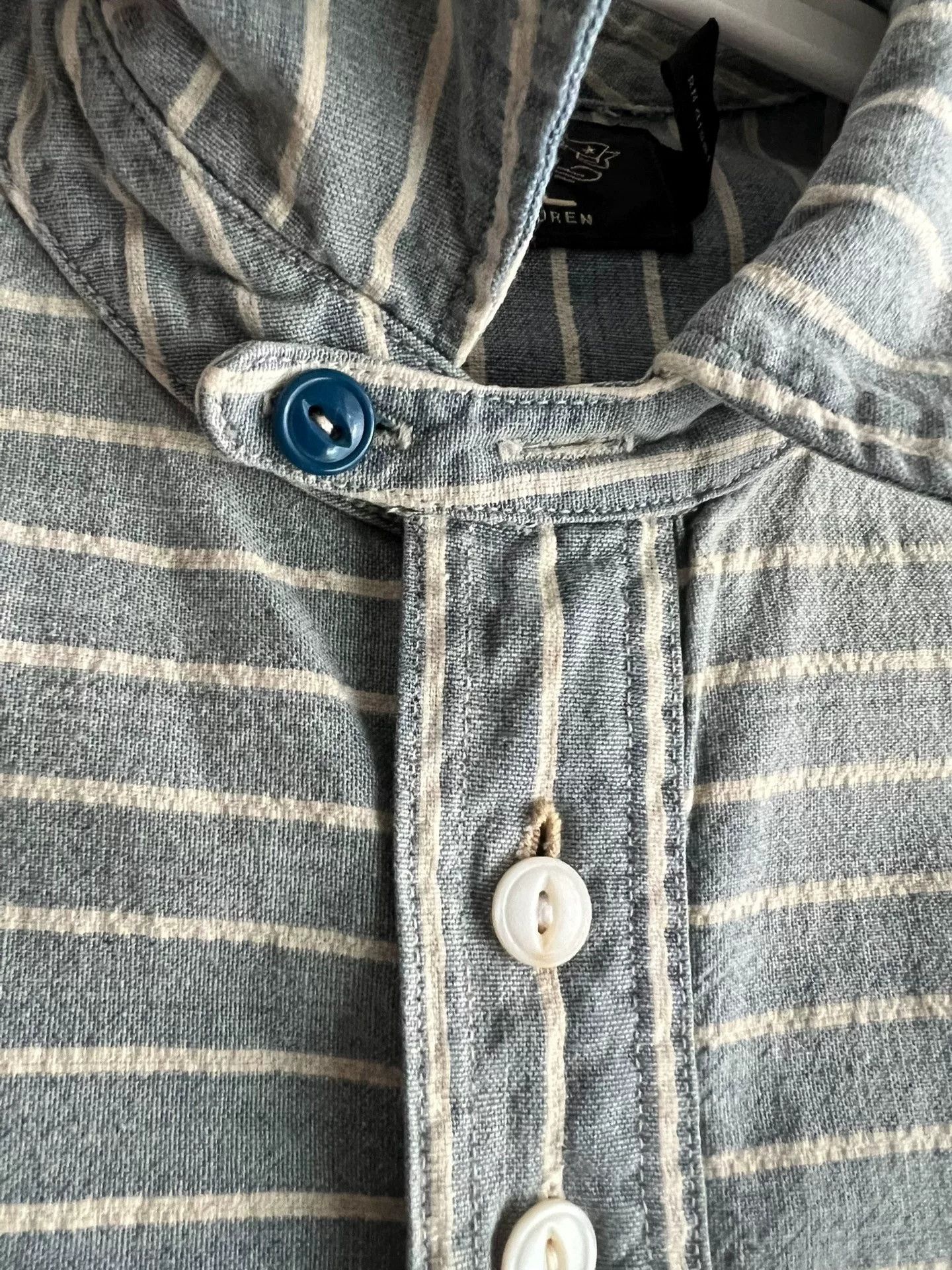 RRL Ralph Lauren RRL Striped Indigo Distressed Pullover Shirt Size US M / EU 48-50 / 2 - 7 Thumbnail