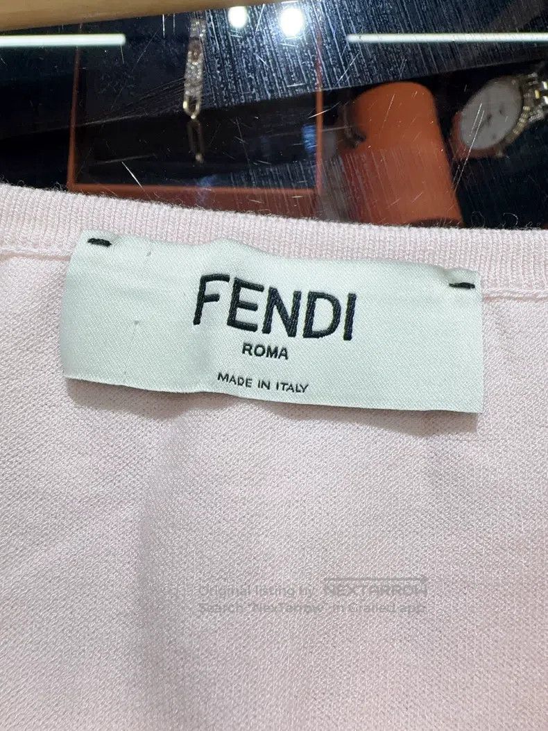 Fendi Fendi Pink Knit Jacquard Logo Camisole Dress Size XS / US 0-2 / IT 36-38 - 7 Thumbnail