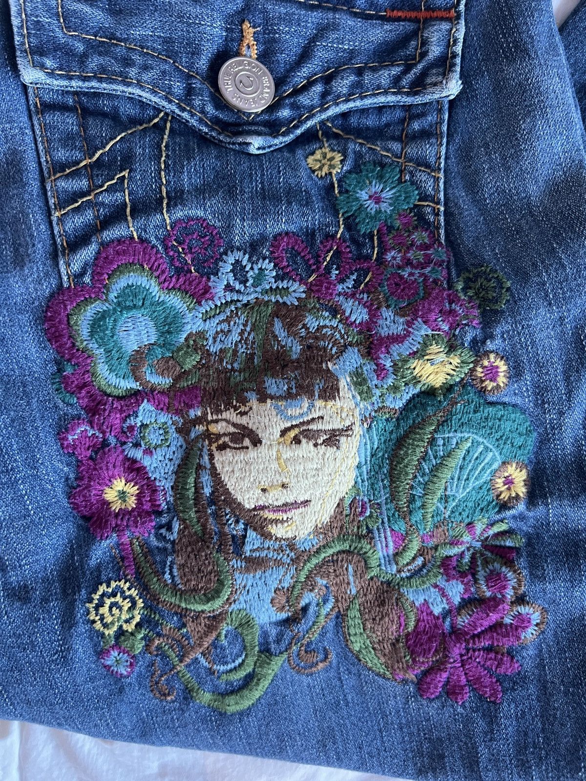 True Religion True Religion Joey Godiva embroidered jeans VINTAGE Y2K RARE Size 29" - 2 Thumbnail
