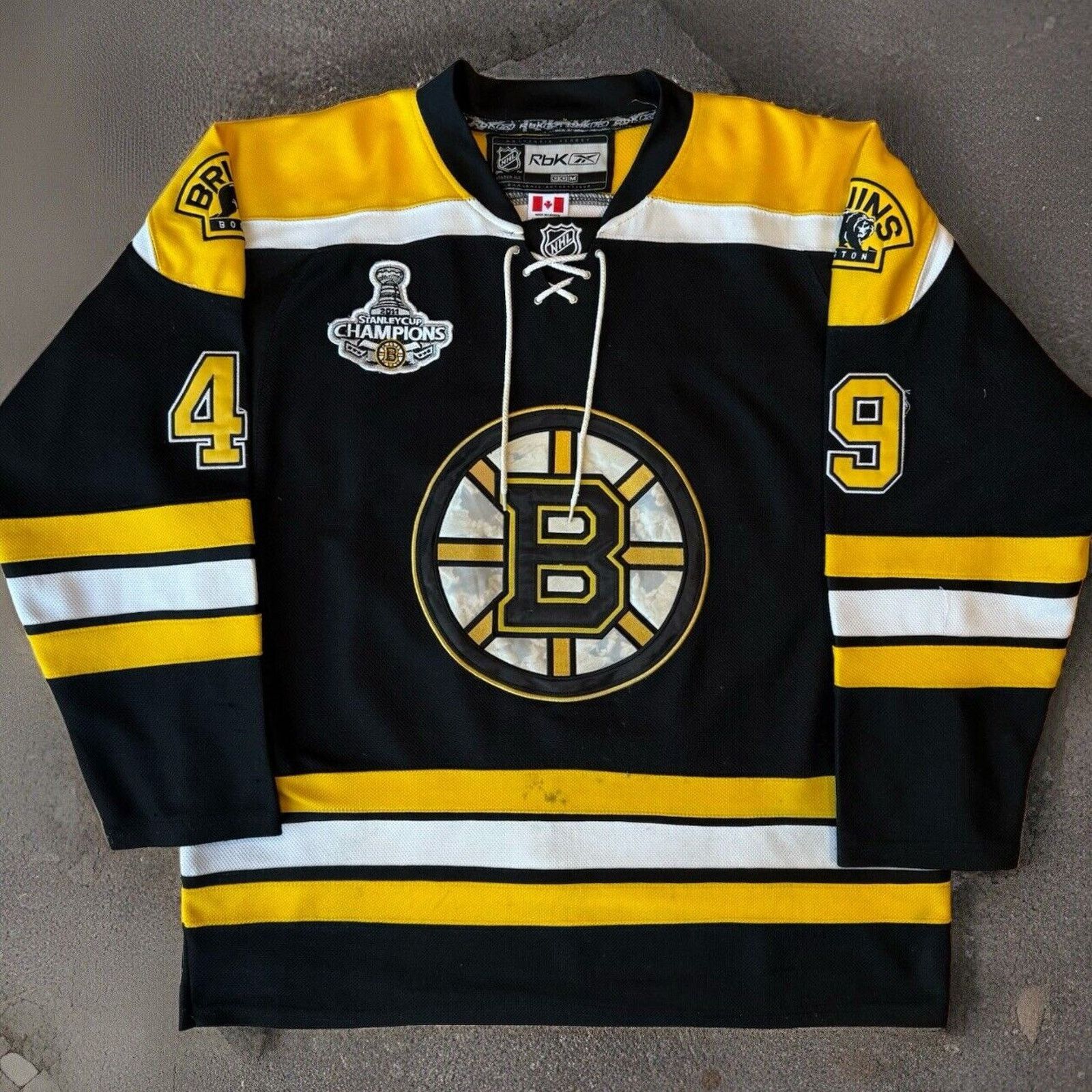 NHL × Reebok Rich Peverley Boston Bruins Jersey 50 Black Yellow NHL CCM Size US M / EU 48-50 / 2 - 1 Thumbnail