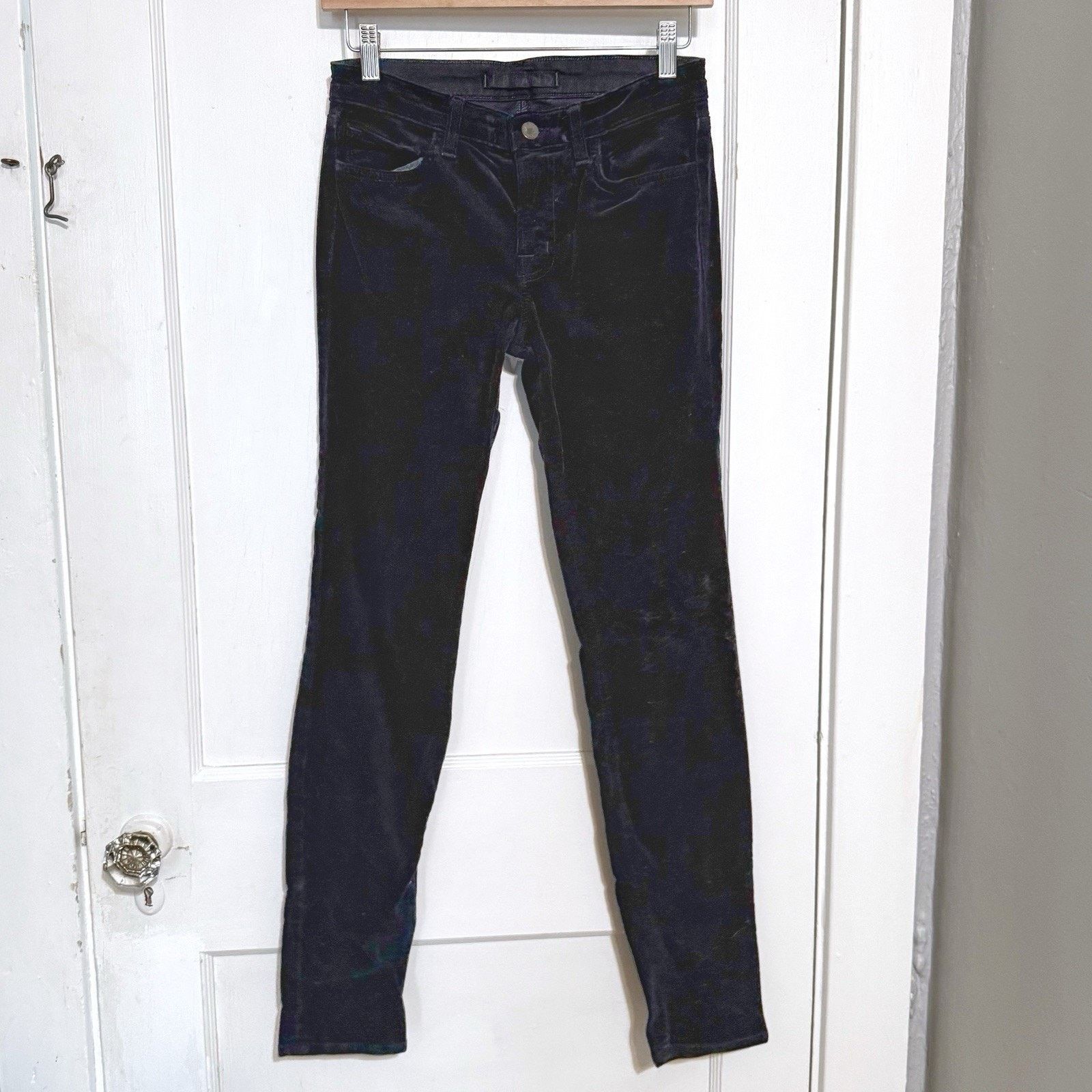 J Brand J Brand Corduroy Skinny Jeans Pants Womens Size 27 Dark Blue Size 27" / US 4 / IT 40 - 1 Thumbnail