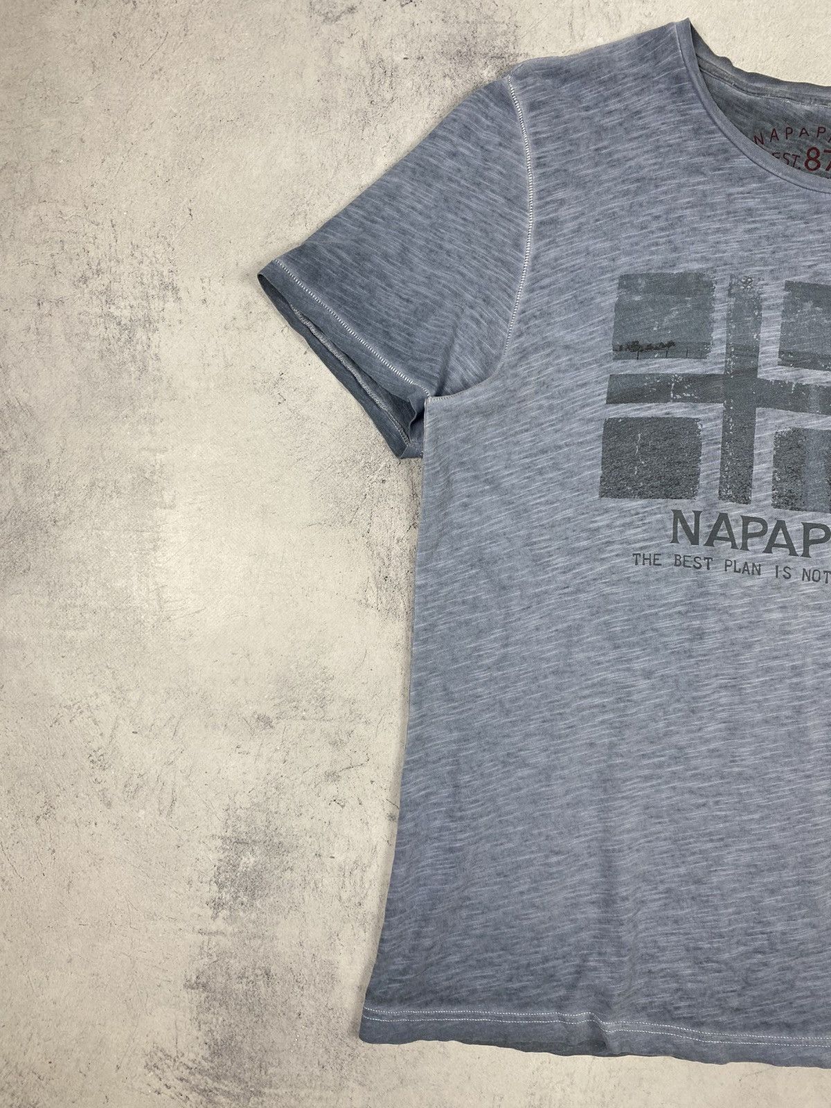 Napapijri Napapijri Big Logo Gorpcore Outdoor Washed Blue T Shirt Size US XL / EU 56 / 4 - 3 Thumbnail