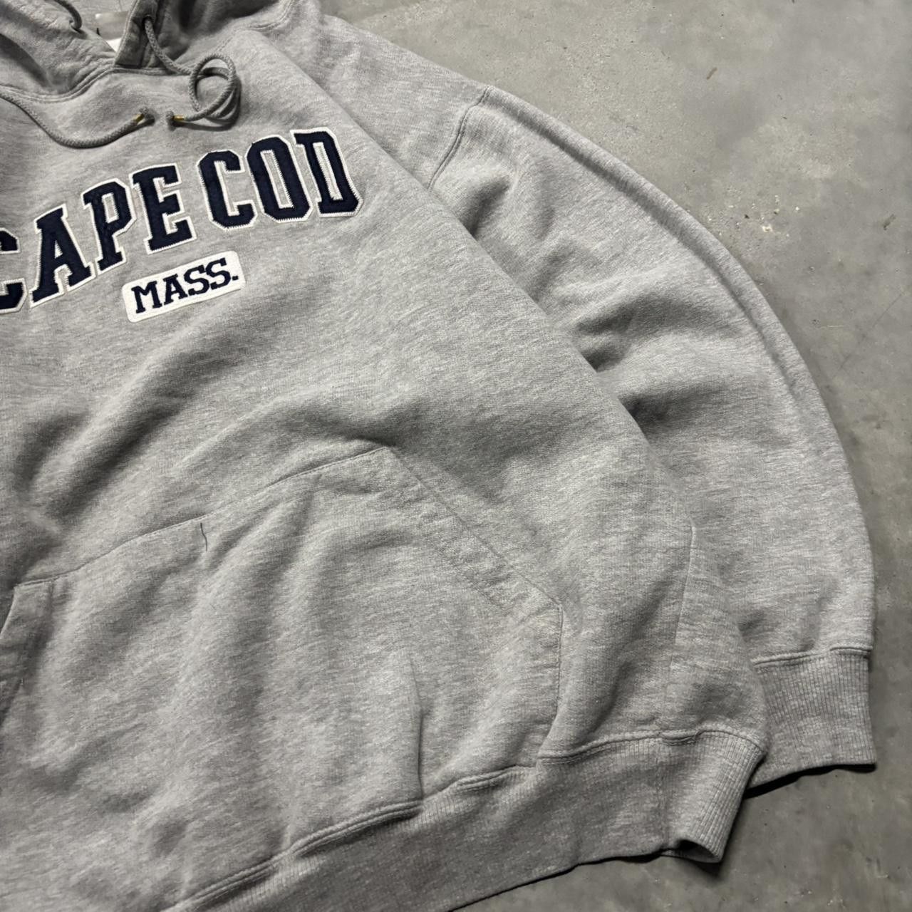 Japanese Brand × Vintage Crazy Vintage Y2K/2000s Grey Cape Cop Spellout Streetwear Hoodie! Size US L / EU 52-54 / 3 - 4 Thumbnail