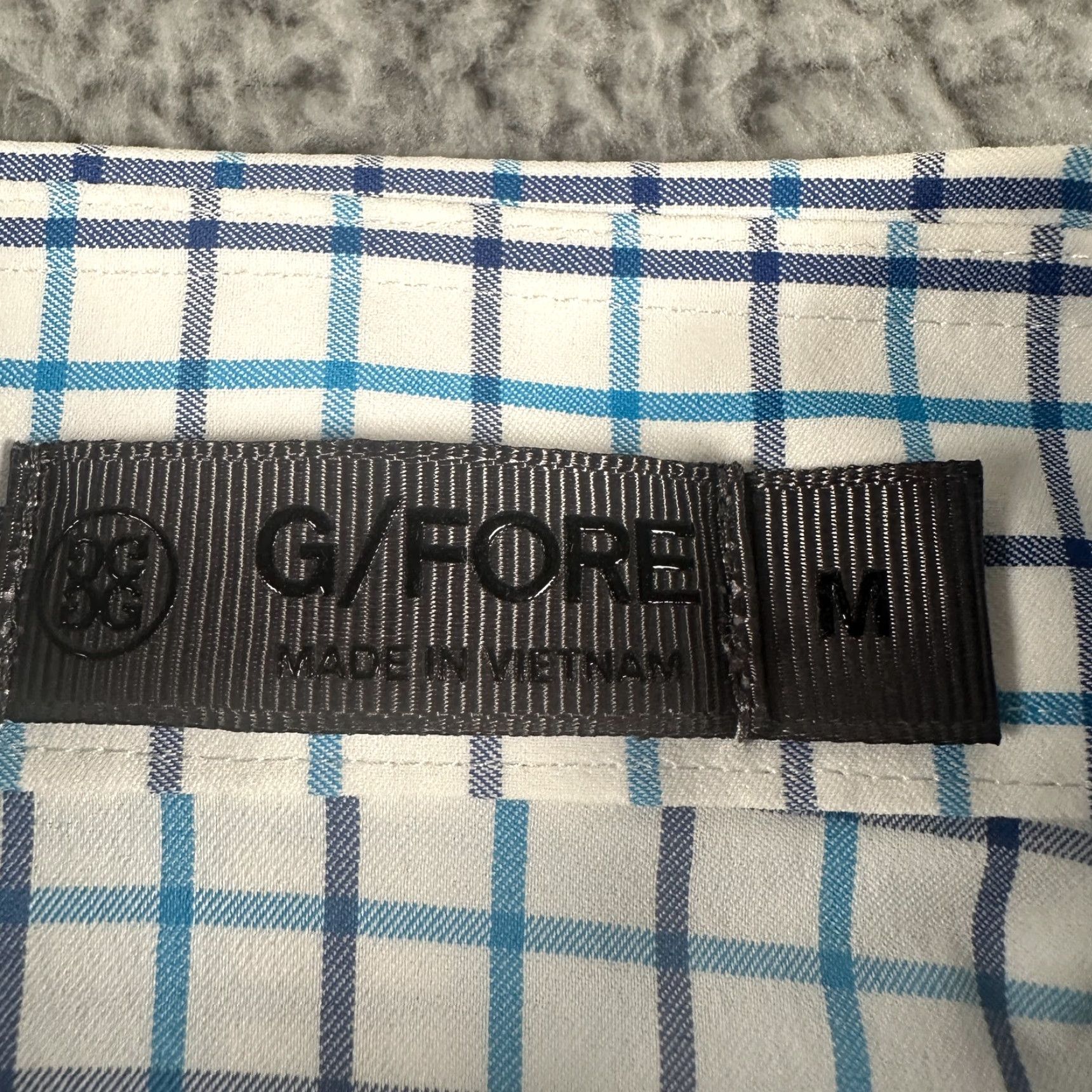 G/FORE G/FORE Men’s Casual Button-Down Shirt White Blue Check Medium Performance Size US M / EU 48-50 / 2 - 5 Thumbnail
