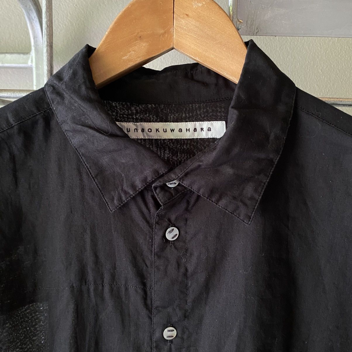 Issey Miyake × Japanese Brand Sunao kuwahara Sheer Black Long Sleeve Shirt Size M / US 6-8 / IT 42-44 - 5 Thumbnail