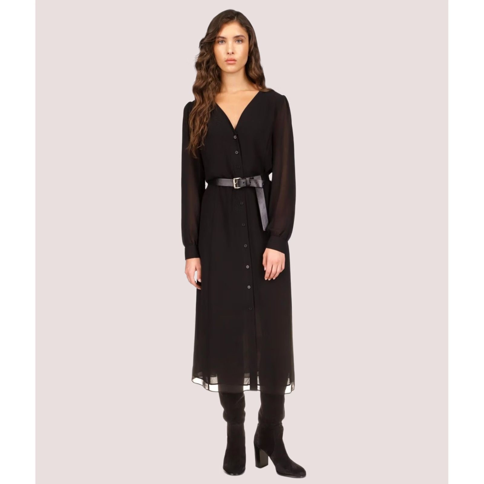 Michael Kors Michael Kors Womens Shirt Dress Black Large Size L / US 10 / IT 46 - 1 Preview