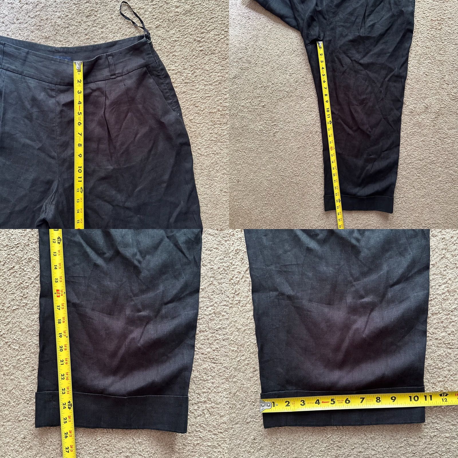 Jones New York Jones New York Pants Womens 16 38x25 Capri 100% Linen Cuffed Black Pockets Size 38" / US 16 / IT 52 - 8 Thumbnail