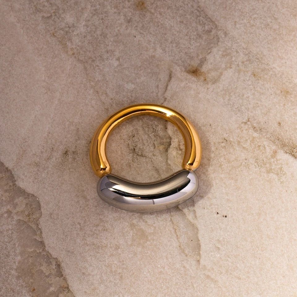 Jewelry Thick Line Smile Ring Size ONE SIZE - 4 Thumbnail