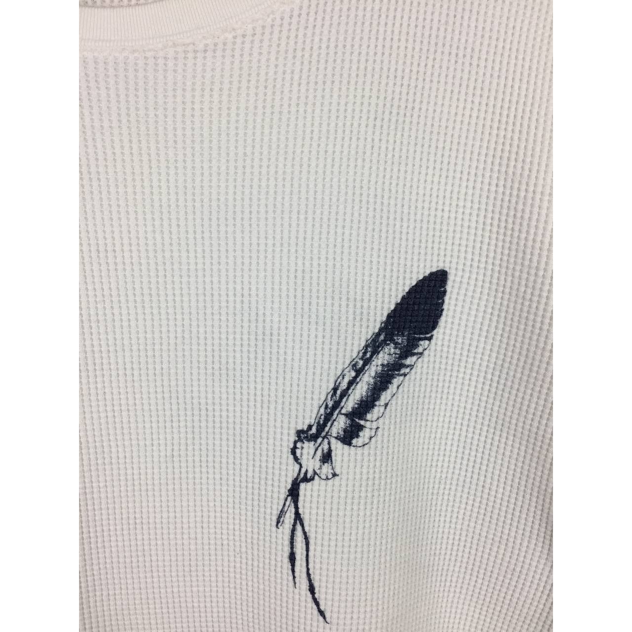 Japanese Brand × Vintage Acoustic Feather Graphic Waffle Knit Longsleeve Tee Size US M / EU 48-50 / 2 - 4 Thumbnail
