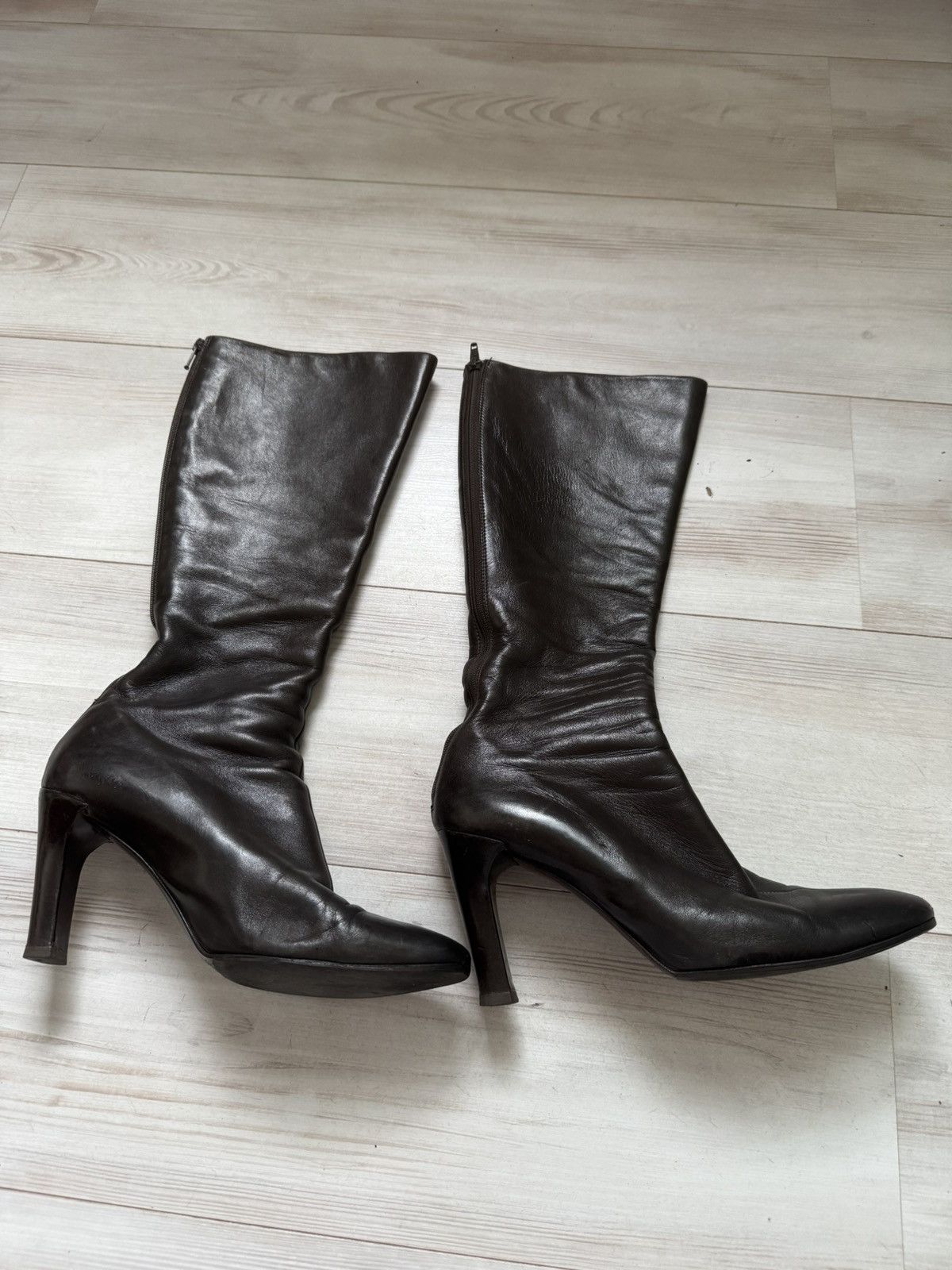 Helmut Lang Archive Helmut Lang Leather Knee Boots 2000s Luxury Design Size US 9.5 / IT 39.5 - 14 Thumbnail