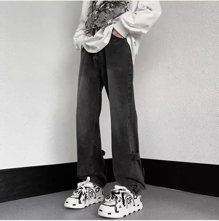 Japanese Brand Washed loose fitting straight leg jeans Size US 32 / EU 48 - 6 Thumbnail