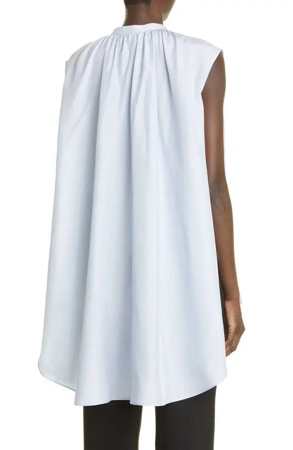 Alexander McQueen o1y0325 Blouse in Sky Blue Size L / US 10 / IT 46 - 2 Thumbnail