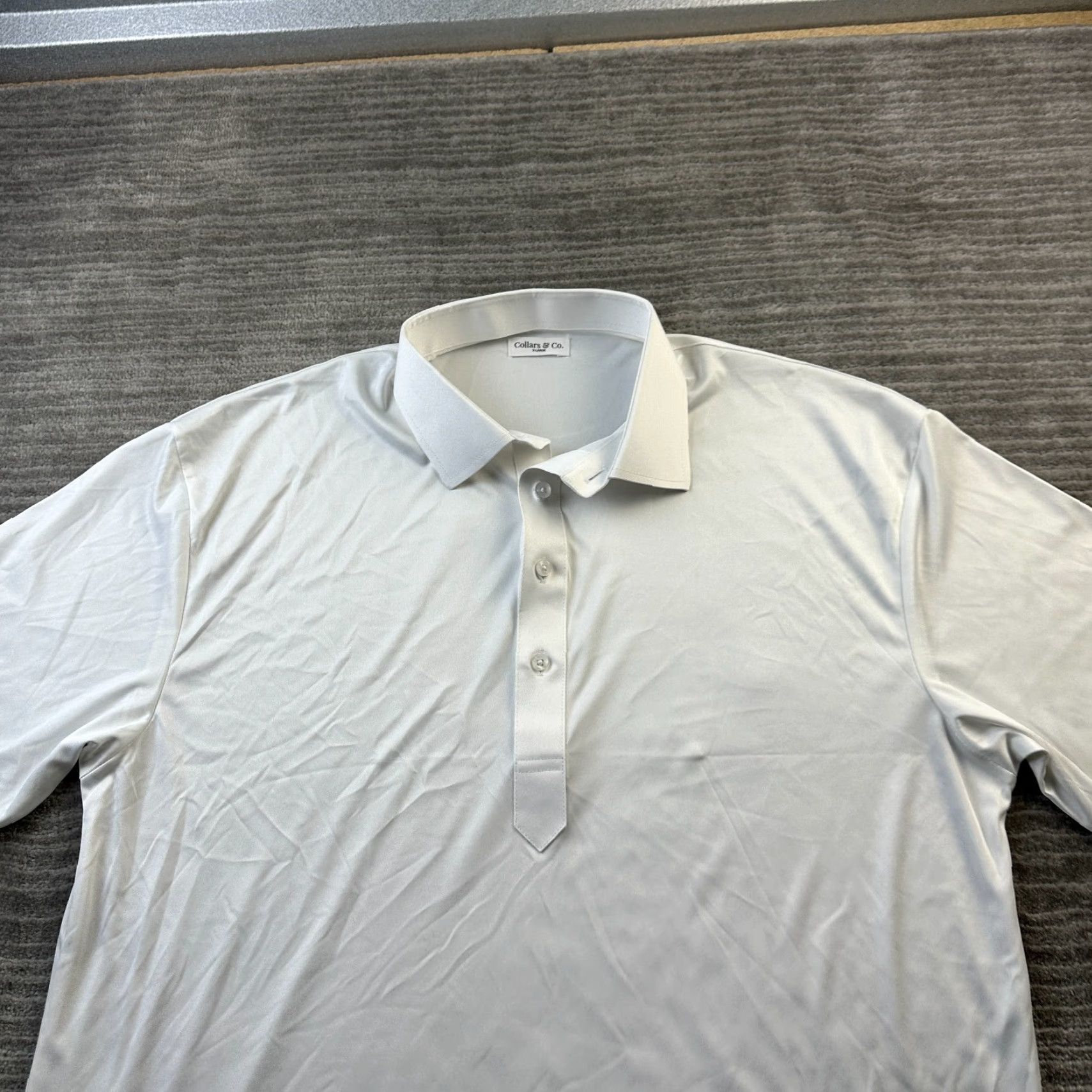 CO Collars & Co Polo Shirt XL White Golf Casual Formal Business Mens Size 46R - 3 Thumbnail