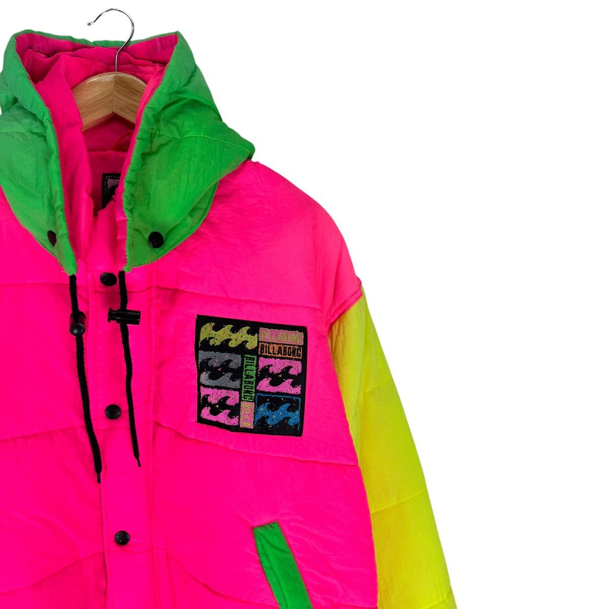 Billabong VINTAGE 90s BILLABONG NEON PUFFER CROPPED JACKET Size US M / EU 48-50 / 2 - 4 Thumbnail