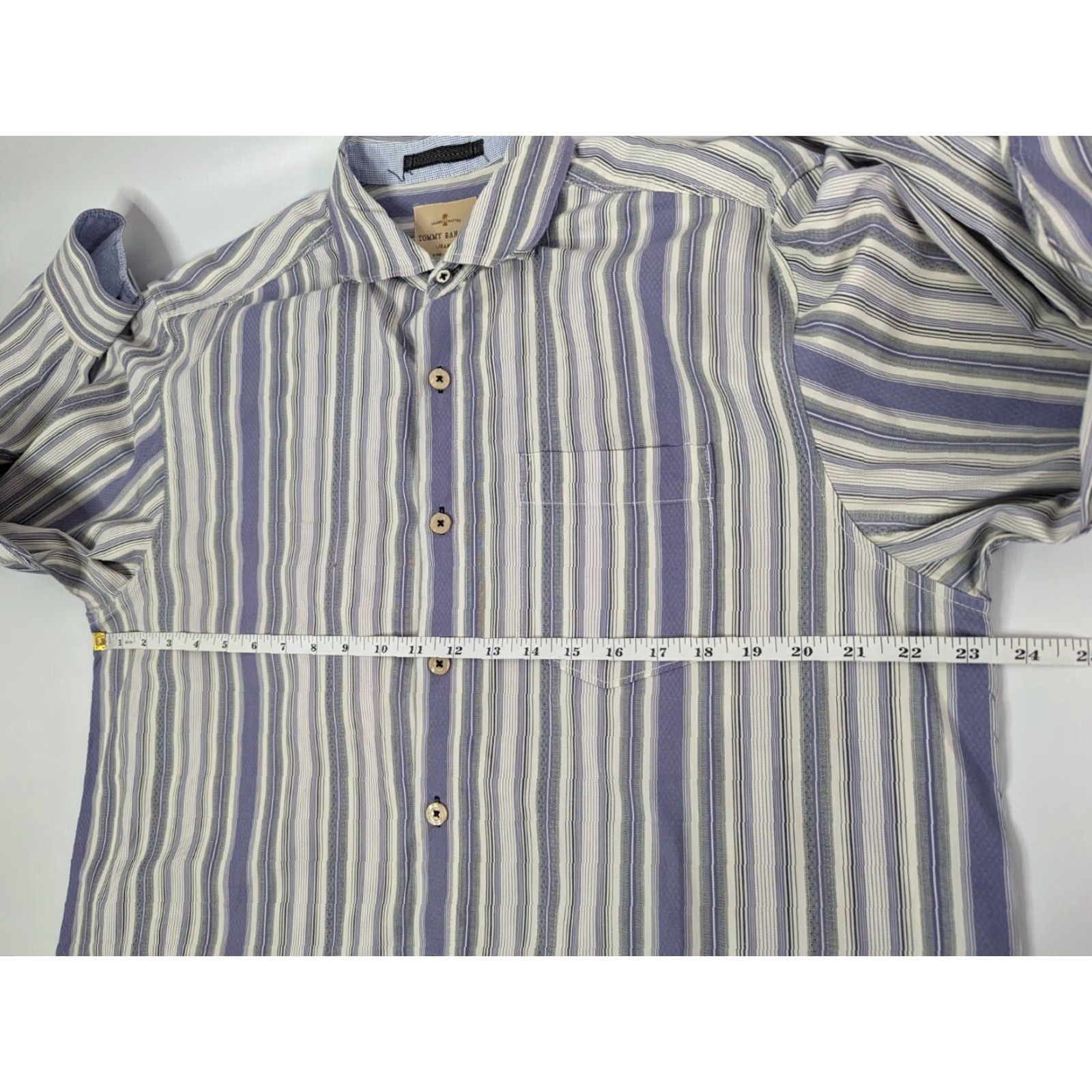 Tommy Bahama Tommy Bahama Shirt Men's Large Striped Long Sleeve Island Crafted Flip Cuff Size US L / EU 52-54 / 3 - 7 Thumbnail