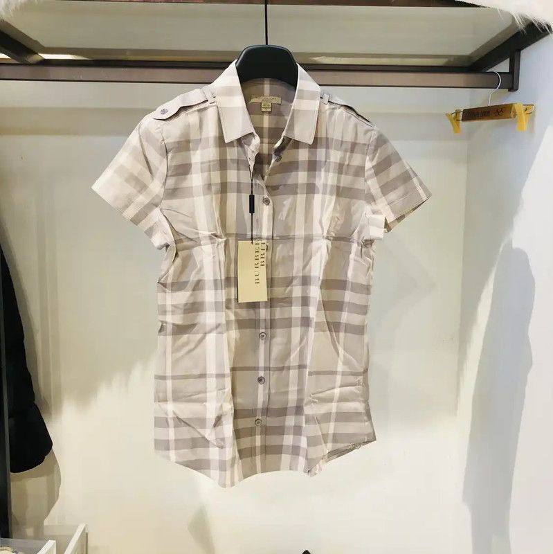 Burberry Checkered Cotton Short Sleeve Shirt