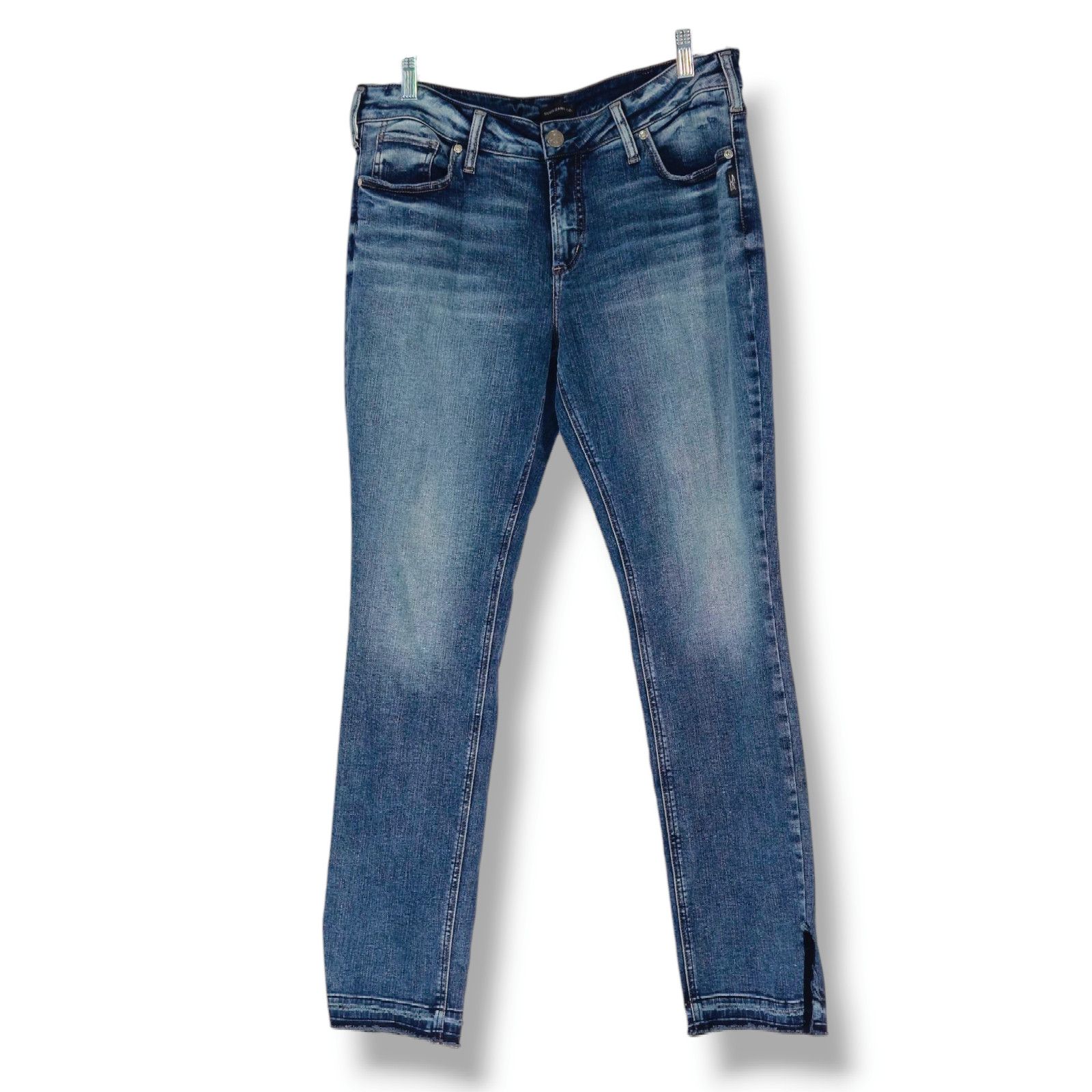 Silver Jeans Co. Silver Jeans Elyse Custom Split Hem Straight Jeans Sz. 34x32 Size 34" / US 12 / IT 48 - 2 Thumbnail