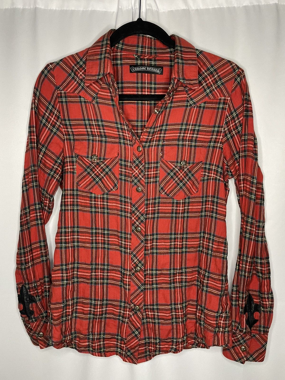 image of Chrome Hearts Flannel in Red, Men's (Size XS)