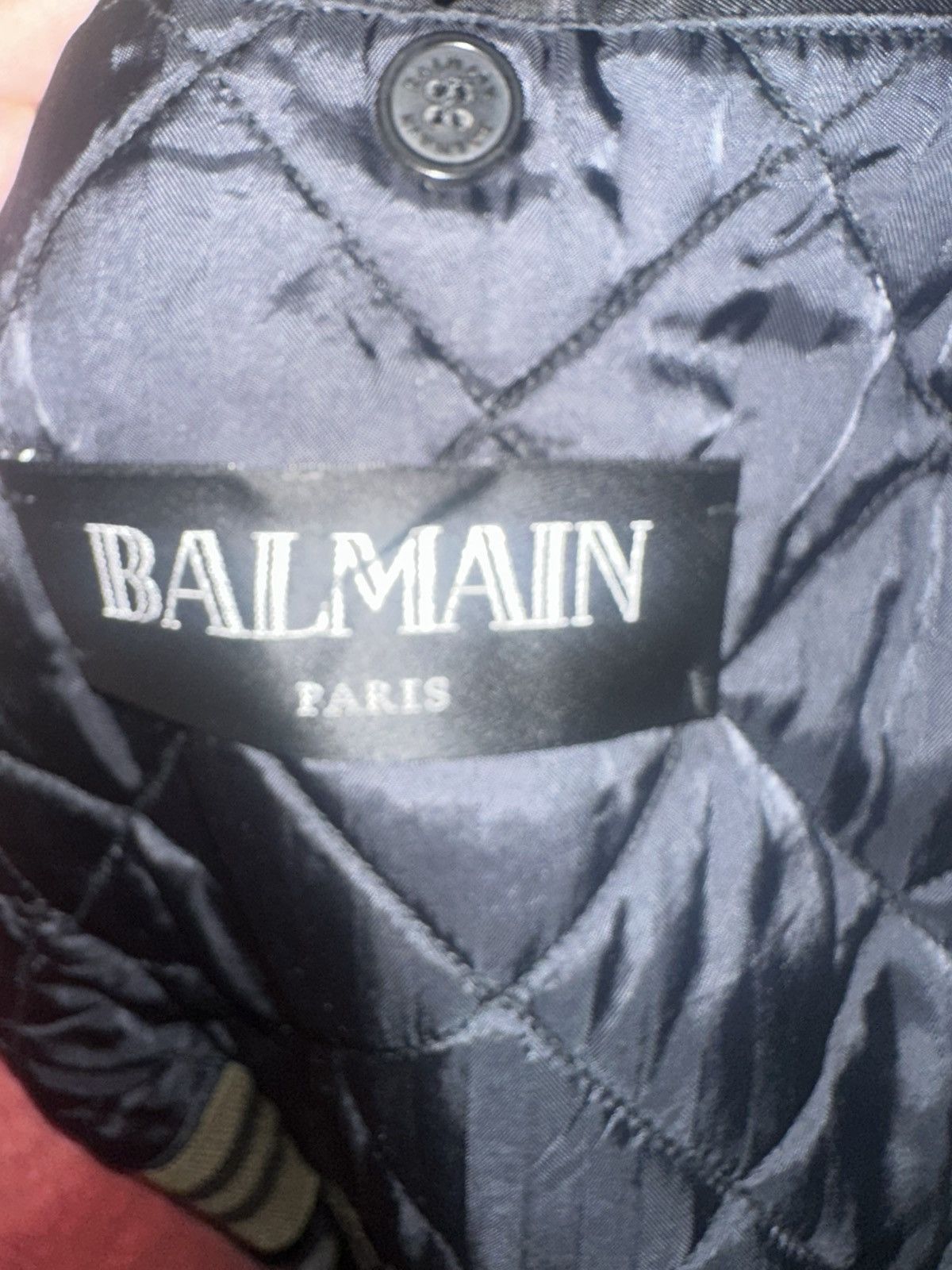 Balmain Balmain Black & Gold Satin Bomber Jacket Size US S / EU 44-46 / 1 - 6 Thumbnail
