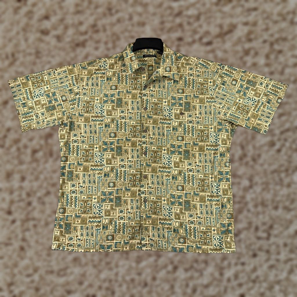 Pierre Cardin Pierre Cardin Shirt Mens XL Green Floral Resort Hawaiian Button-Up Short Sleeve Size US XL / EU 56 / 4 - 1 Thumbnail