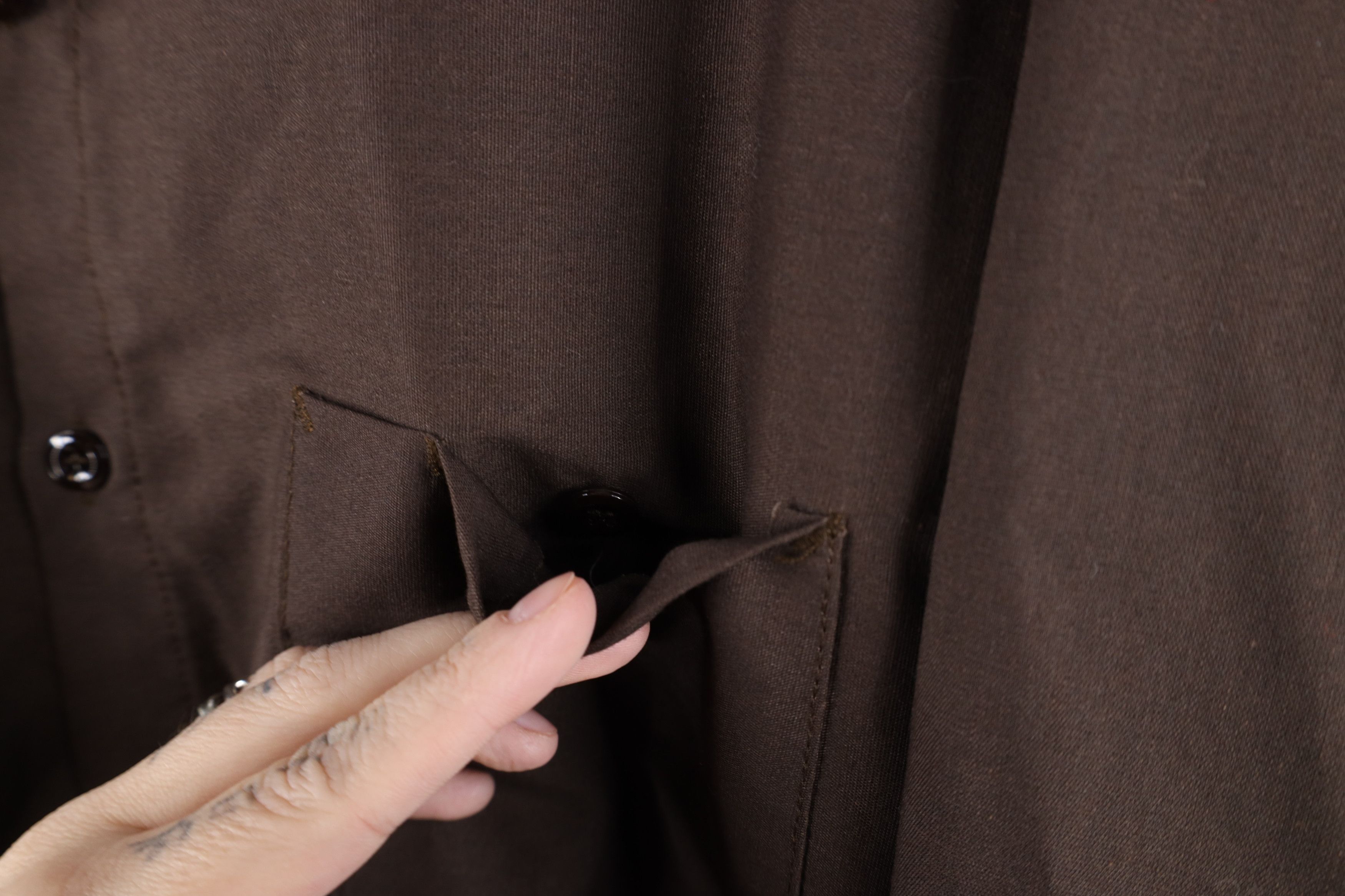 Vintage Vintage 90s Streetwear Workwear Mechanic Button Shirt Brown Size US XXL / EU 58 / 5 - 5 Thumbnail
