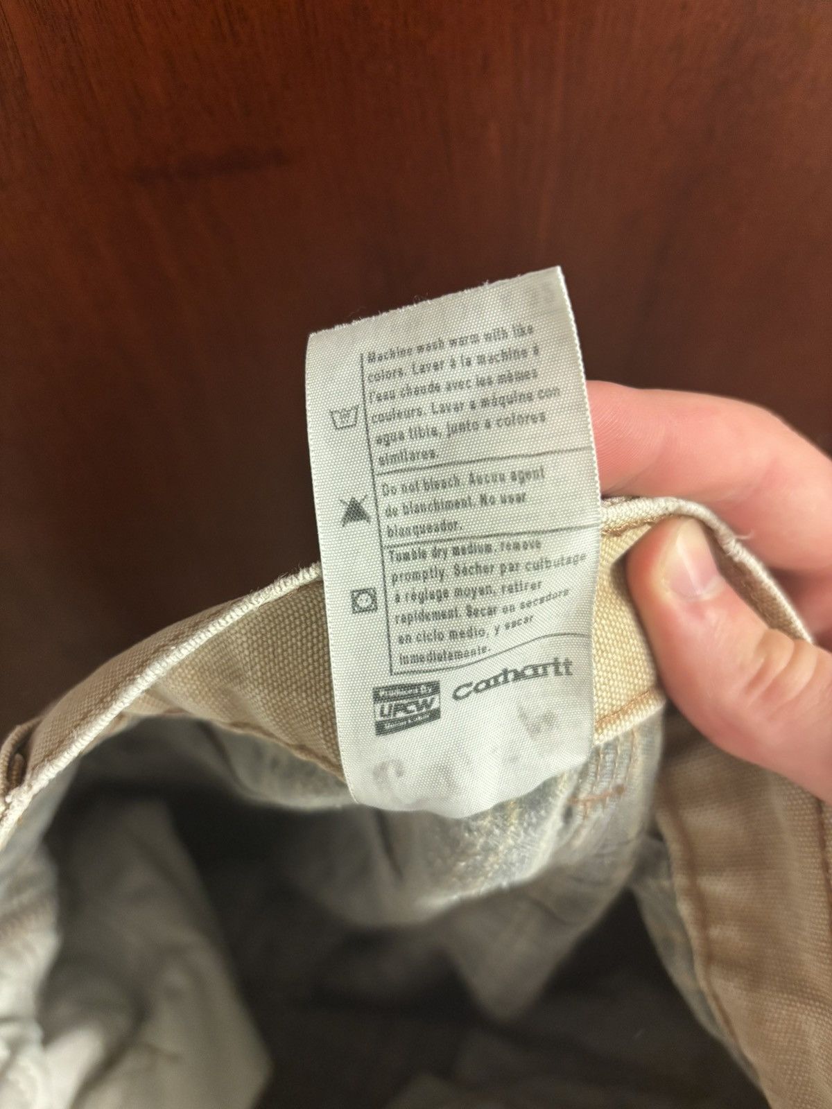 Carhartt × Vintage 34x32 Beige distressed fade carpenter pants single knee Size US 34 / EU 50 - 8 Thumbnail