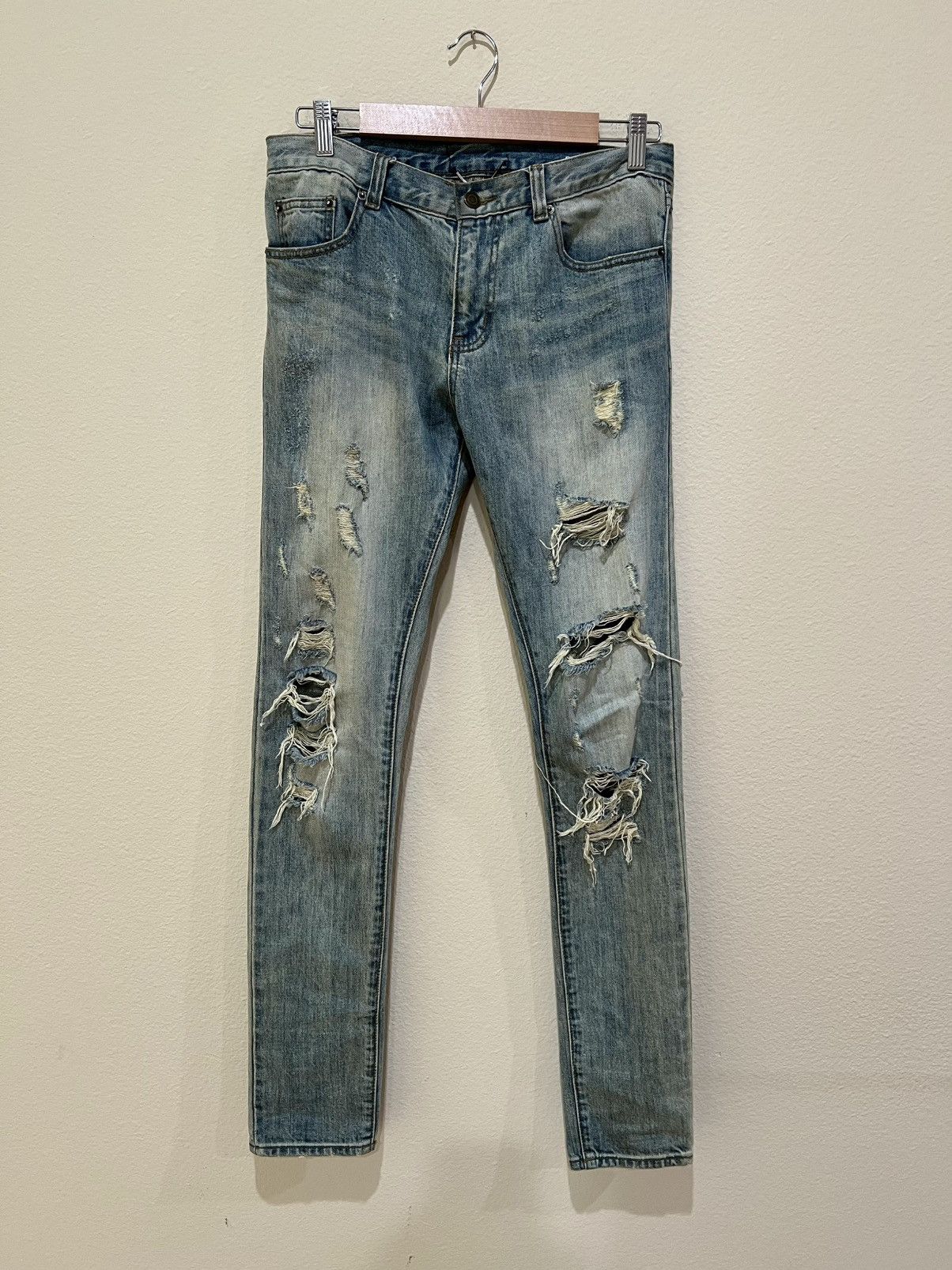 Hedi Slimane × Saint Laurent Paris Heidi SLP D02 Crash Denim 33 