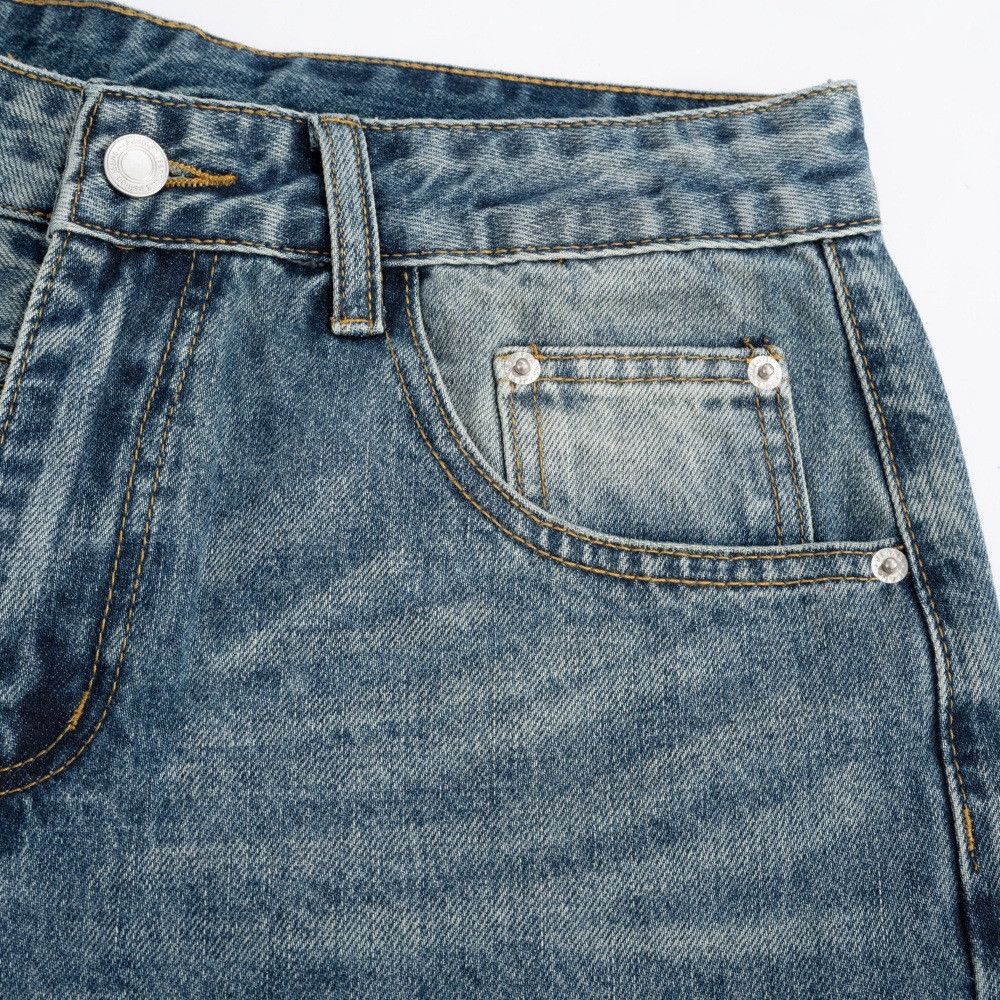 Vintage Men's Irregular Pocket Loose Wide-Leg Washed Jeans Size US 32 / EU 48 - 4 Thumbnail