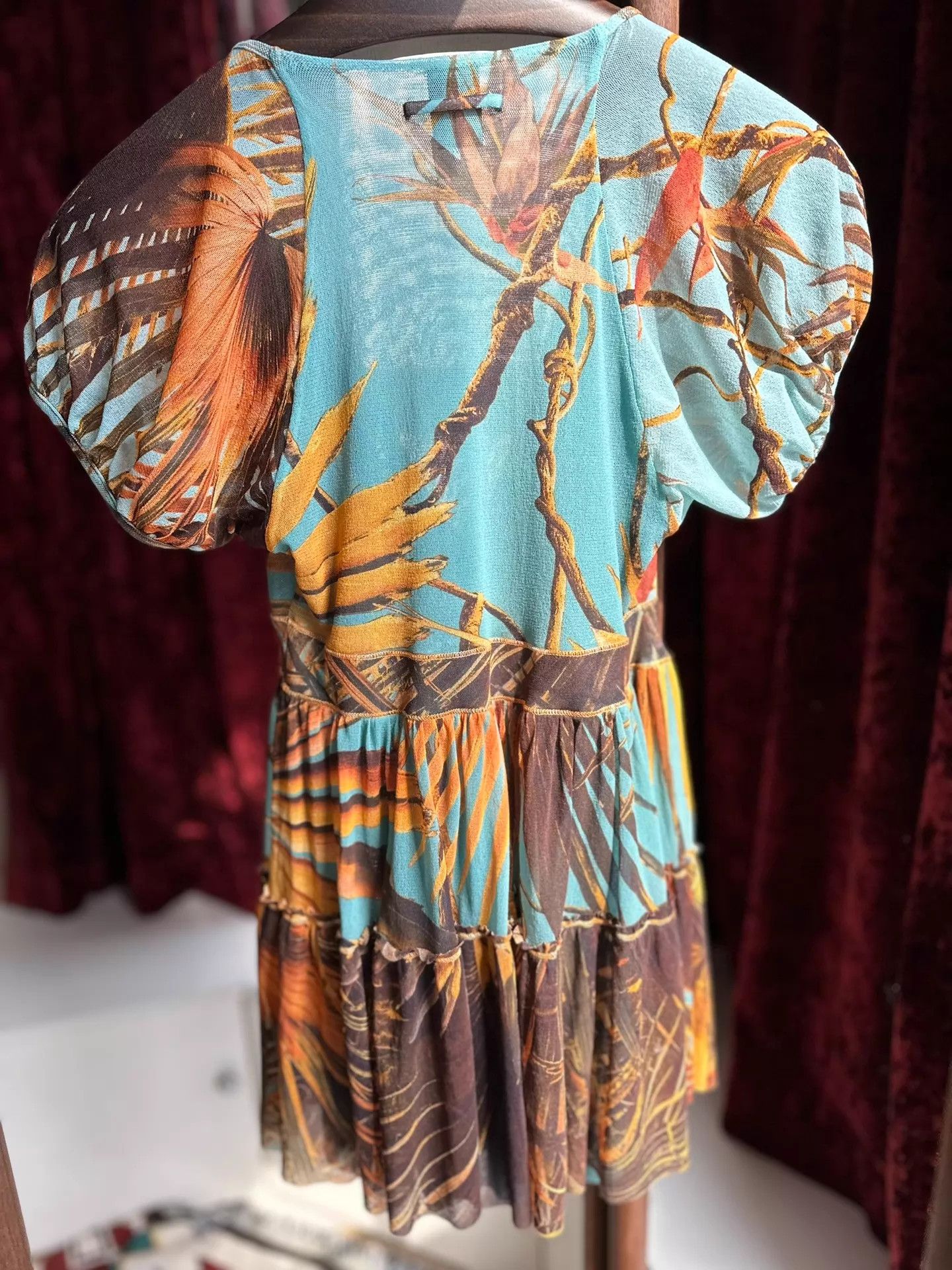 Jean Paul Gaultier Jean Paul Gaultier Summer Tulle Palm Print Mexican Top Size M / US 6-8 / IT 42-44 - 4 Thumbnail