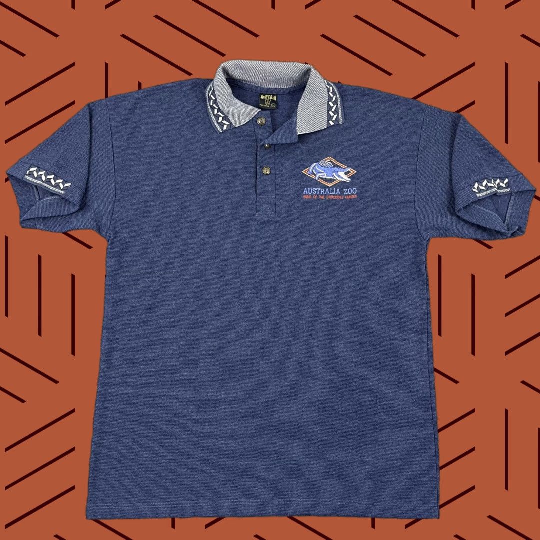 Vintage Australia Zoo Polo Shirt Large Blue Irwin Crikey Men's Activewear Size US L / EU 52-54 / 3 - 1 Thumbnail