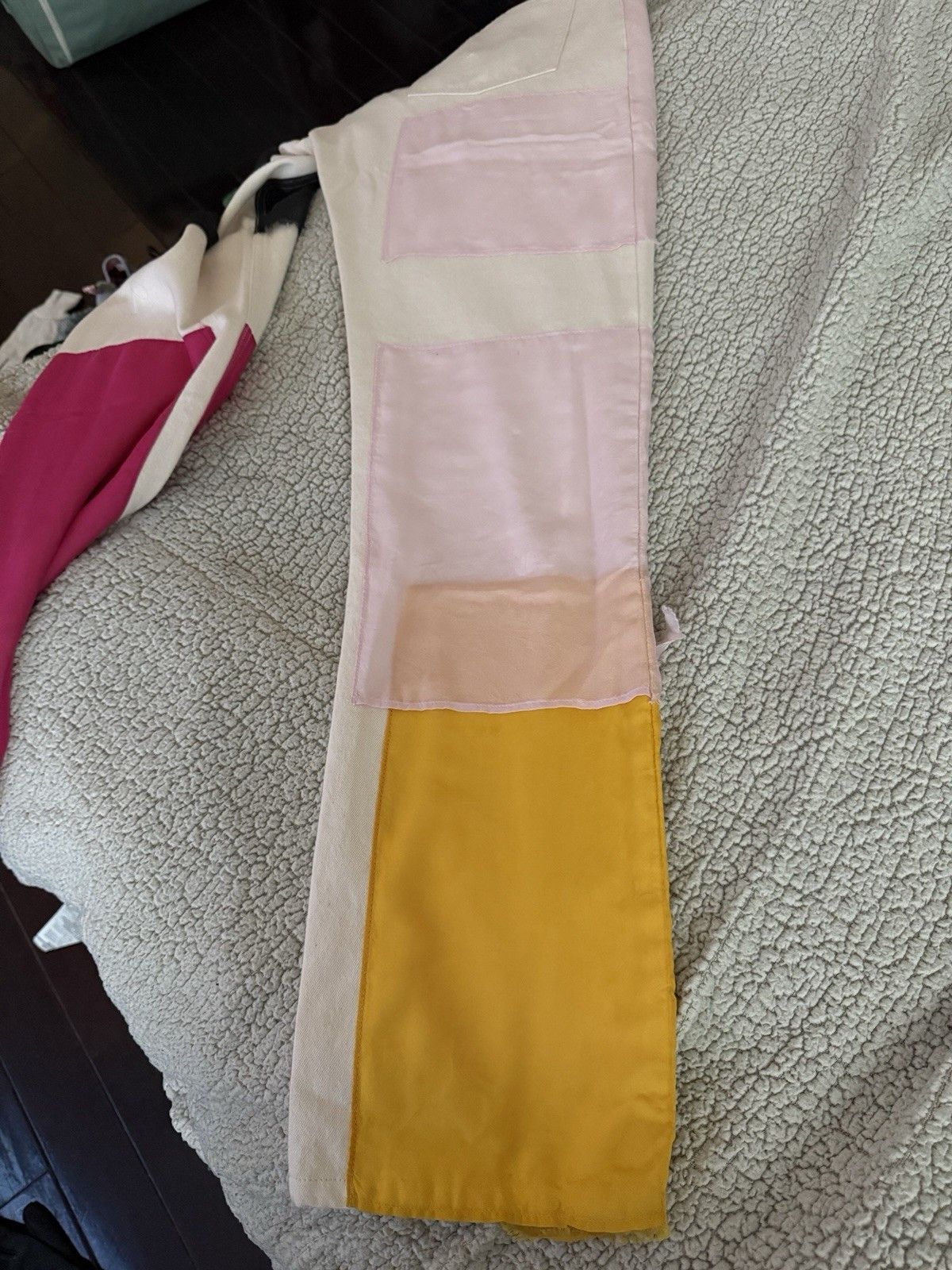 Helmut Lang Colorblock Distressed Silk Chiffon Panel Jeans Cream Size US 32 / EU 48 - 5 Thumbnail