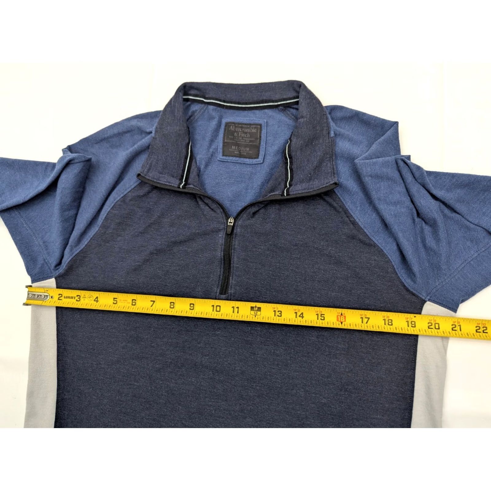 Abercrombie & Fitch Abercrombie & Fitch Shirt 1/4 Zip Lightweight Pullover Mens M Blue EUC Size US M / EU 48-50 / 2 - 7 Thumbnail
