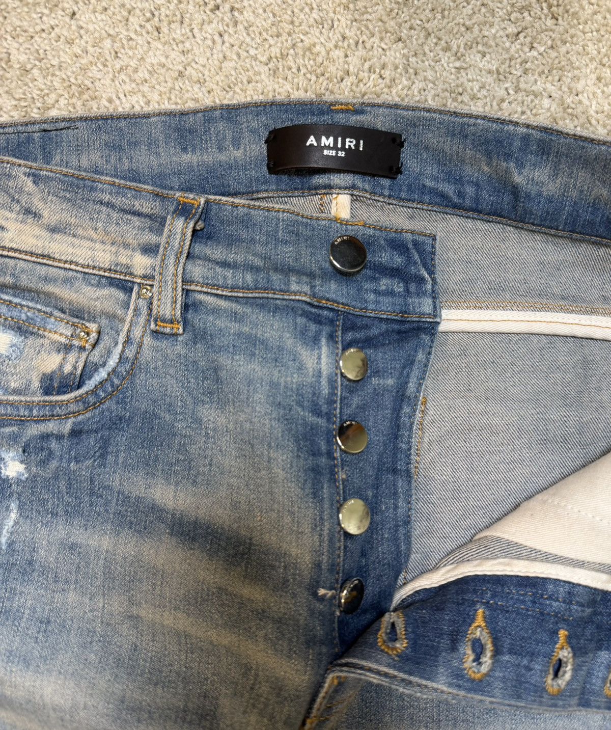 Amiri Amiri Logo Appliqué Denim Jeans Size US 32 / EU 48 - 4 Thumbnail