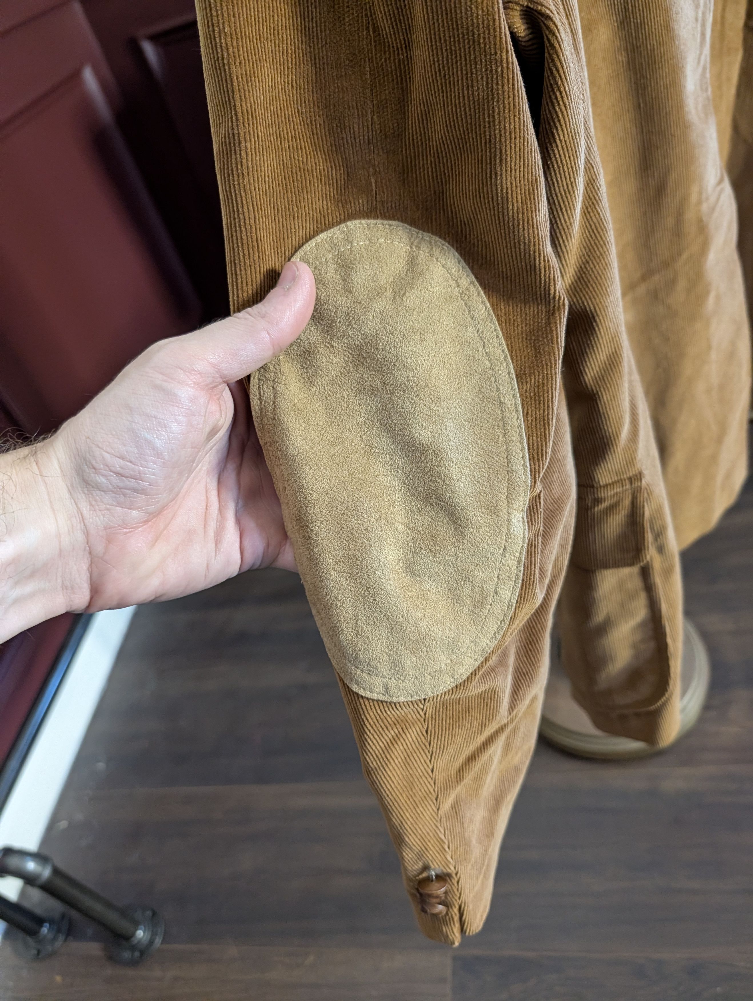 Japanese Brand KENTFIELD vtg corduroy elbow patch suede jacket fleur de lis Size 42R - 7 Thumbnail