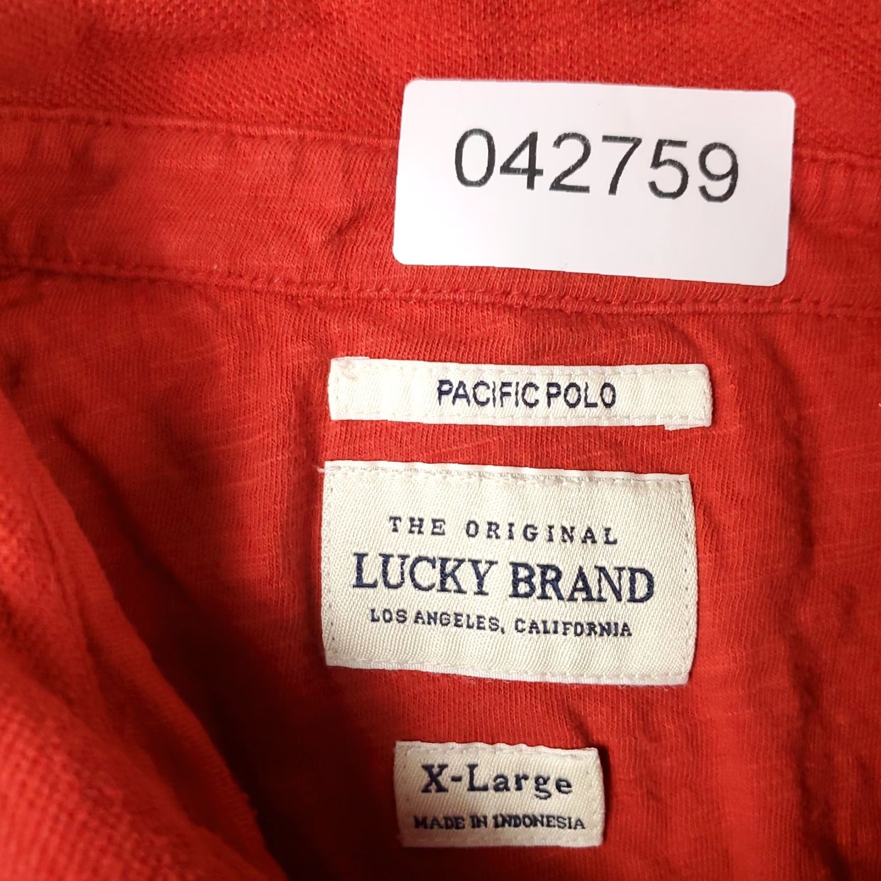 Lucky Brand Lucky Brand Polo Shirt Mens XL Red Solid Short Sleeve Button Collar Classic Casual Polo Men XL Red Adjusted for Wear, Hole on Sleeve - No Graphic Size US XL / EU 56 / 4 - 7 Thumbnail