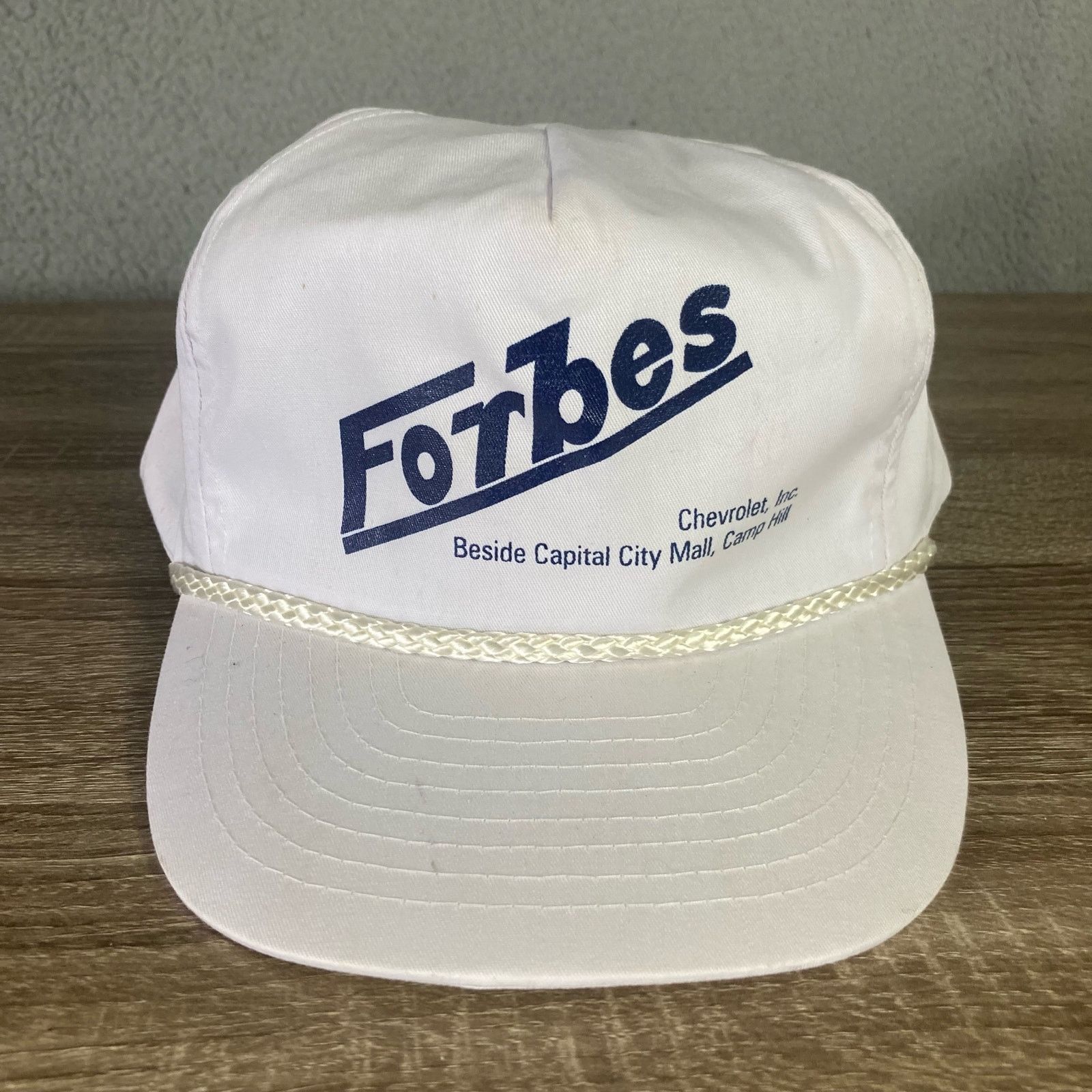 Vintage Vintage Forbes Chevrolet Snapback Hat White Unisex Size ONE SIZE - 1 Thumbnail